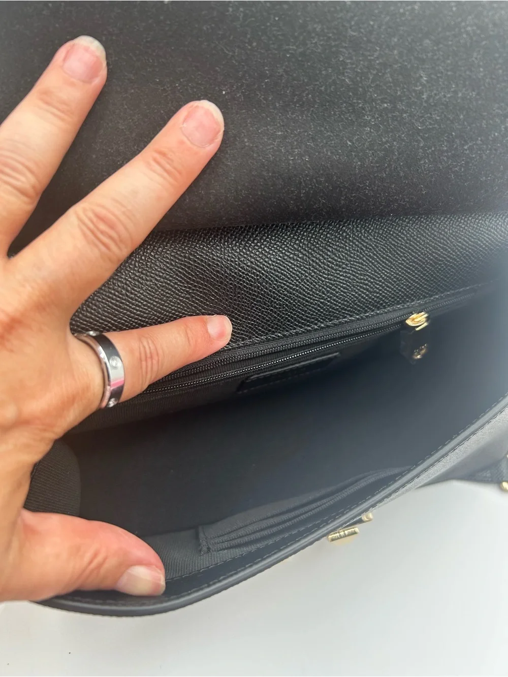 Furla Black Leather Shoulder Bag with Gold Chain Hardware